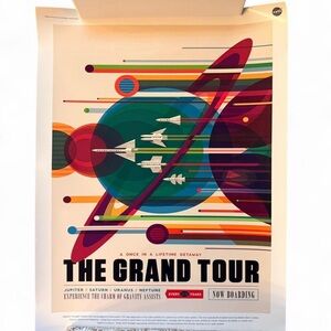 NASA The Grand Tour Retro Space Art Poster (18x24)